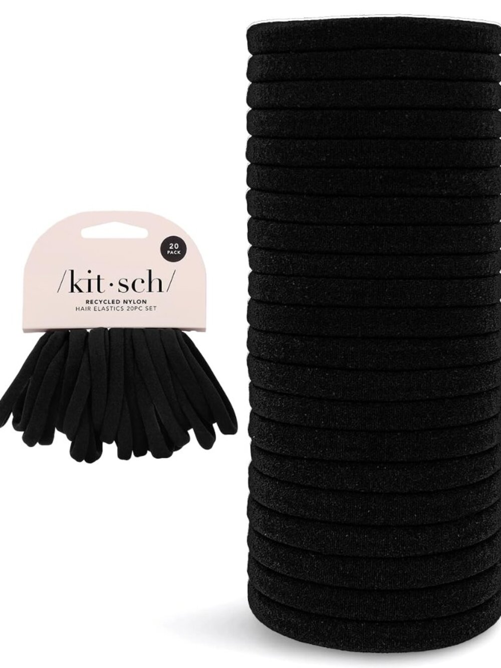 Nylon Hair Ties No Damage - Stretchable Hair Bands for Strong All-Day Hold, Pony